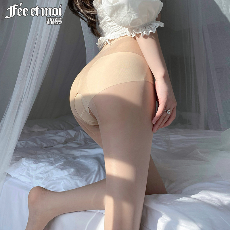 霏慕透明性感情趣内衣开档免脱薄丝袜透视黑丝内衣套装T裆开裆连裤袜丝袜女式情趣睡衣床上衣服7372高清大图