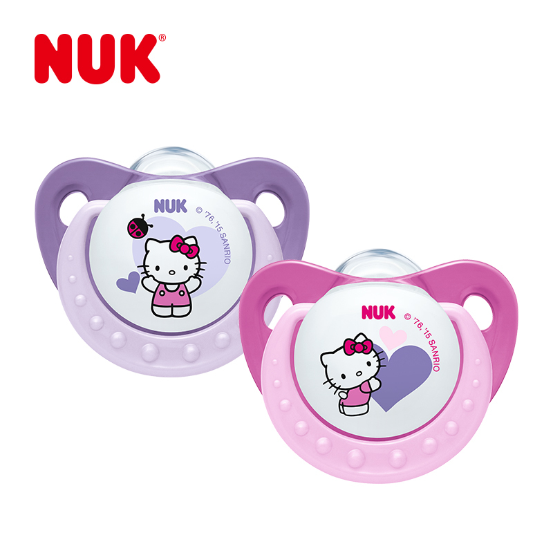 NUK安睡型Hello Kitty印花硅胶安抚奶嘴(0-6个月)