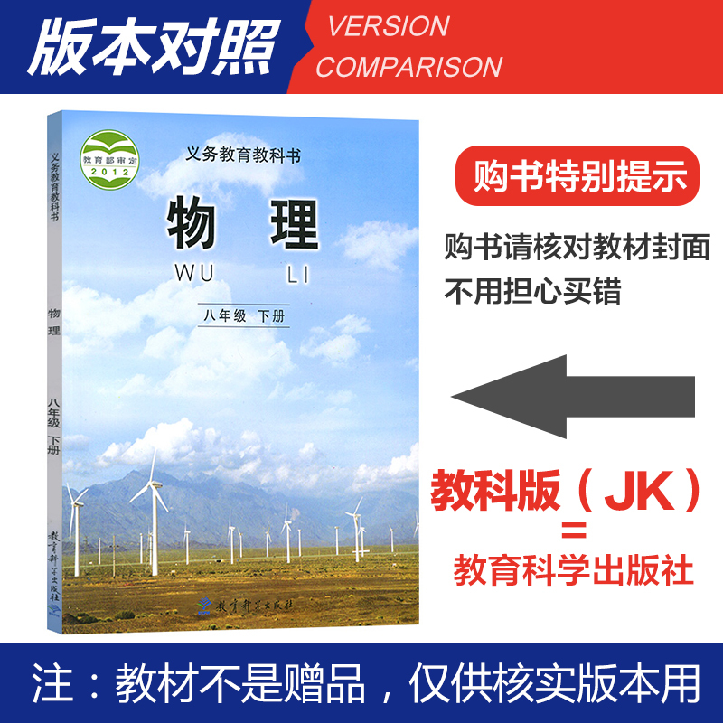 2024版教材划重点初中八年级物理下册教科版JK 初中8年级同步教材课前预习课后复习 中学辅导书同步全解必刷题理想树