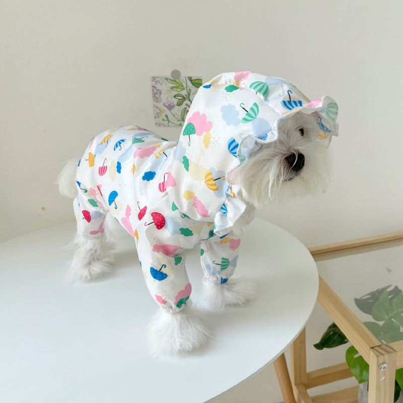 宠物米妮雨衣小狗狗四脚全包泰迪衣服小型犬比熊博美雨披秋夏雨天