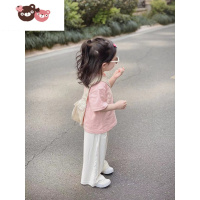 绿彩虹光西米kids 2022夏季女童撞色字母T恤宝宝衣服男童短袖洋气ins