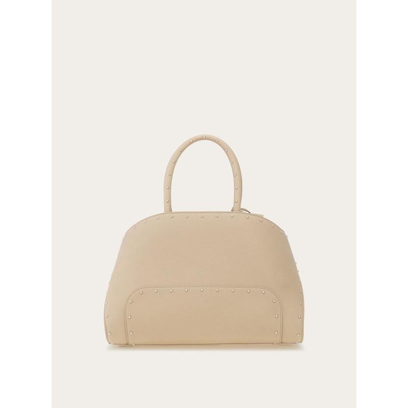 Ferragamo女士手提铆钉中号真皮链条斜挎包