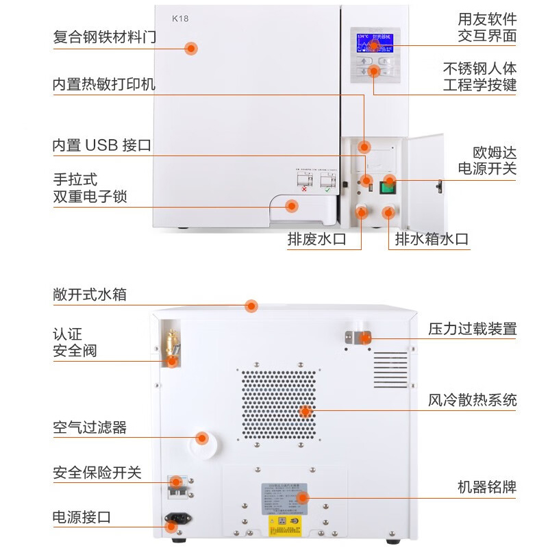 点云星辰DYXC-55-5221灭菌器18L带蒸馏水机490*600*455mm高清大图