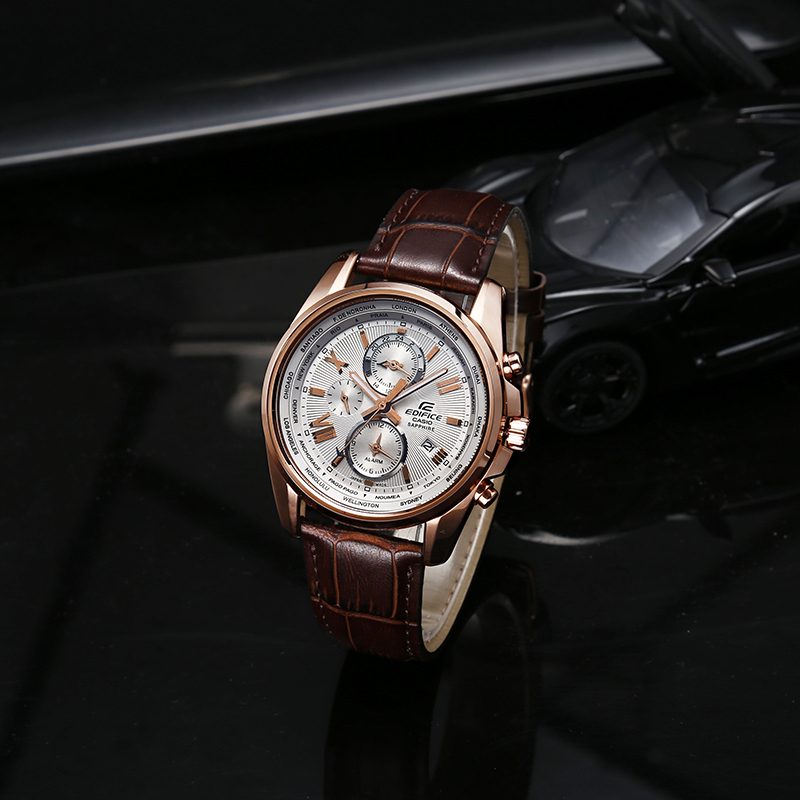 卡西欧（CASIO）男士手表 日韩品牌商务防水时尚石英表男 EFB-301JL-7A