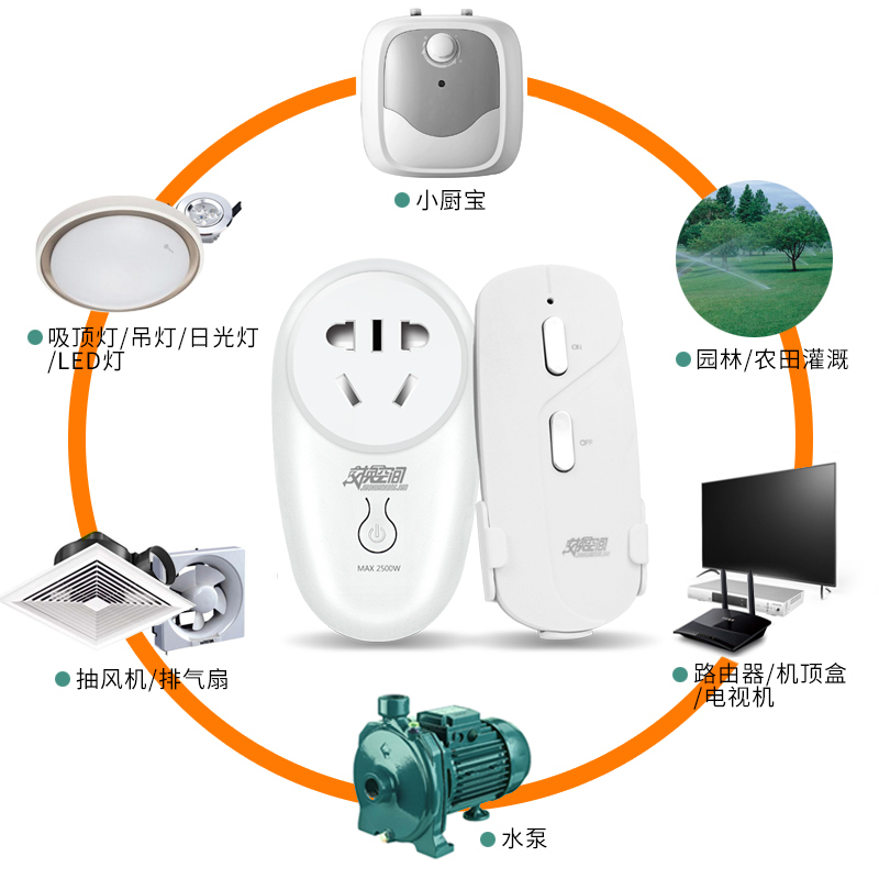 交换空间 无线遥控开关 家用水泵灯具智能电源遥控插座插排转换器