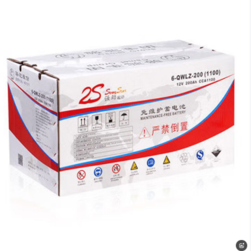 骆驼汽车电瓶 6-QWLZ-200(1100) 铅酸免维护起动用蓄电池 12V 200AH
