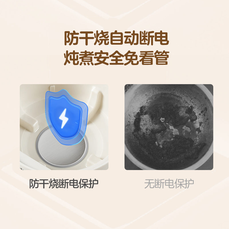 美的电炖锅家用陶瓷炖锅bb小煲煮粥隔水炖盅炖燕窝煲神器全自动锅 [糖果粉]