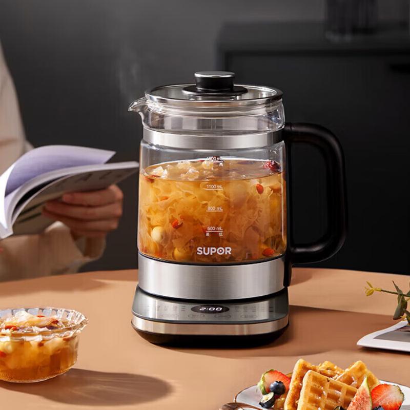 苏泊尔(SUPOR)家用煮茶壶煮茶器 1.5L 十大炖煮功能 多段控温 双保温模式 316L不锈钢 SW-15Y05/台
