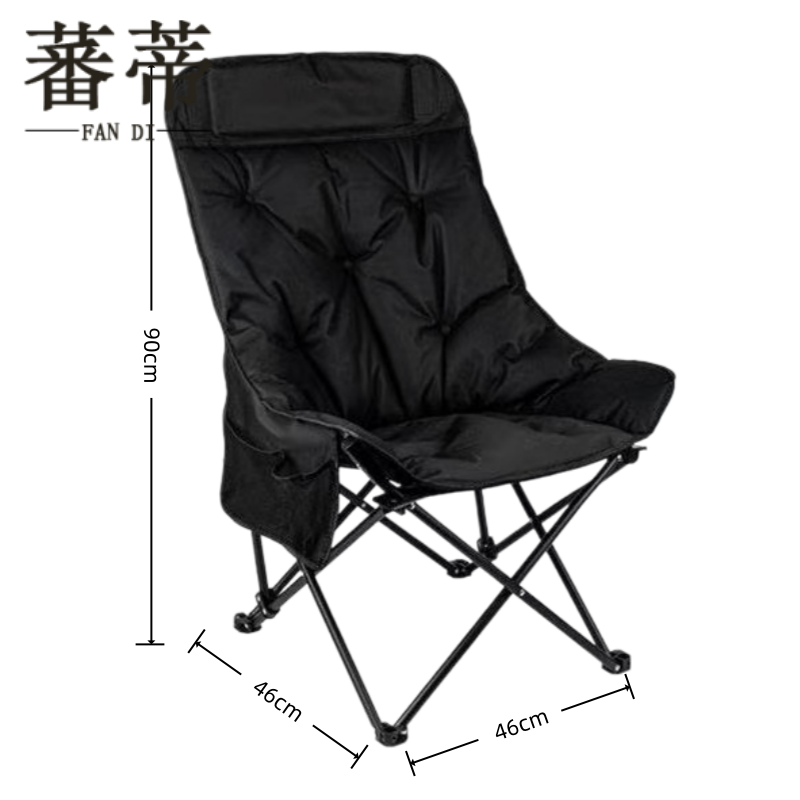 蕃蒂 折叠椅 黑色夹棉 把高清大图
