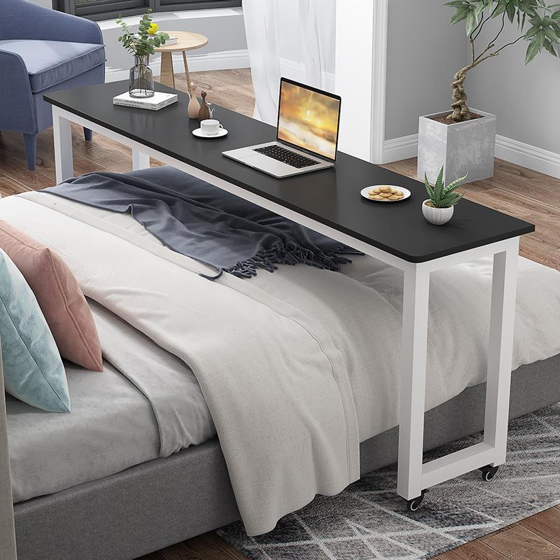 简约电脑桌家用床上写字桌简易书桌卧室跨床懒人可移动床边长条桌
