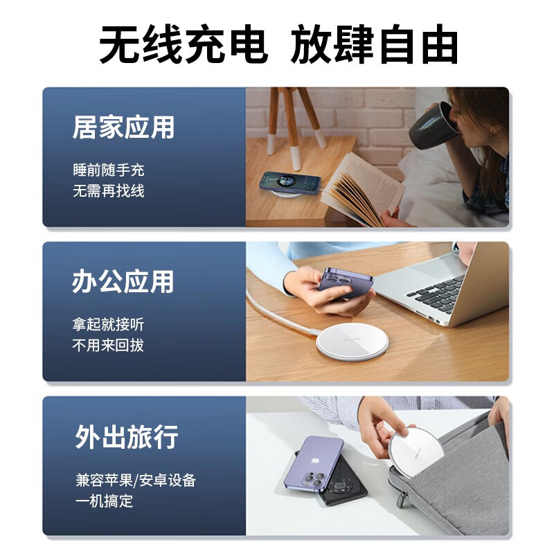 ZNNCO 苹果无线充电器手机适用iPhone14ProMax/13/12mini/11/xs华为小米无线充电板高清大图