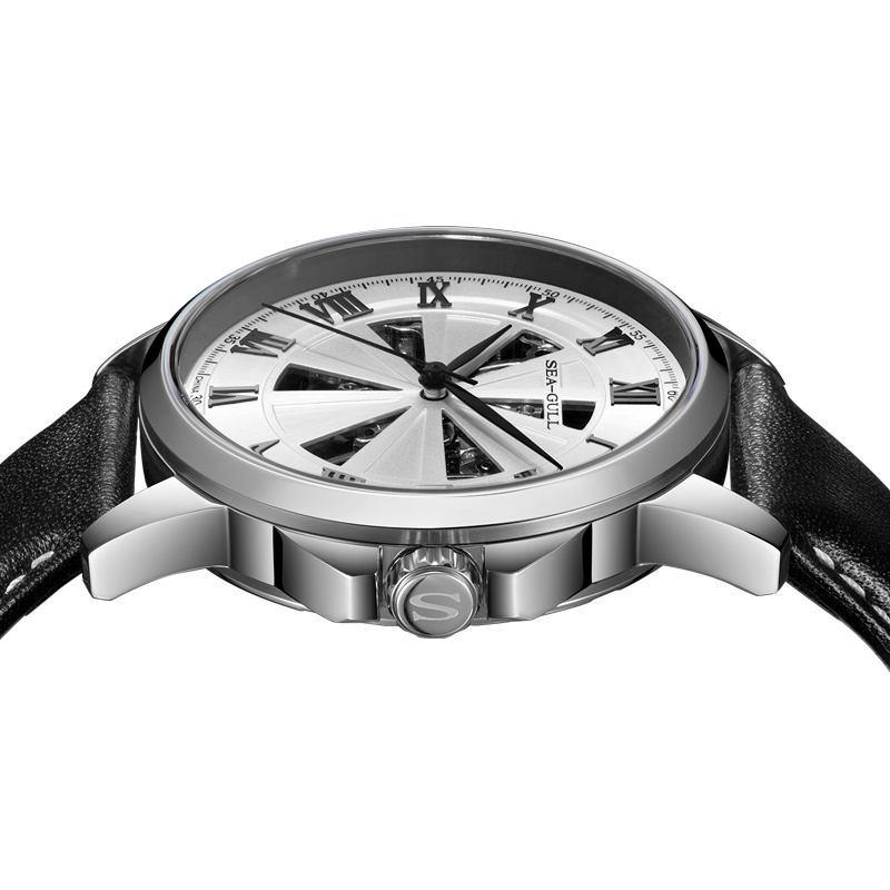 海鸥表seagull海鸥手表男士镂空自动机械表光影系列休闲皮带男表6068k