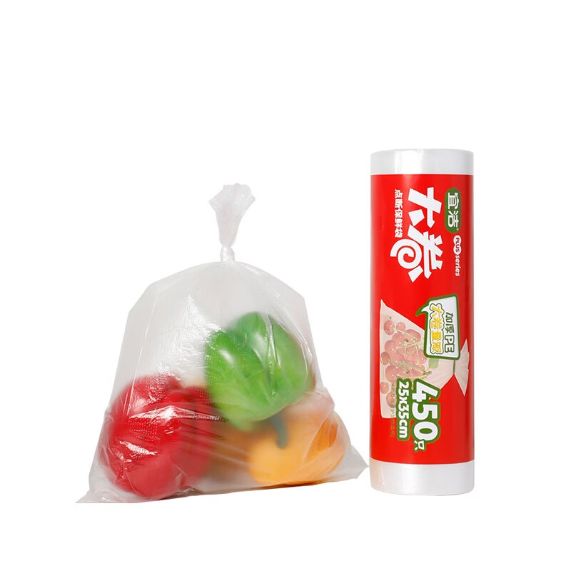 宜洁 一次性耐高温免撕大卷点断保鲜袋大号25cmx35cm450只 Y-9042高清大图