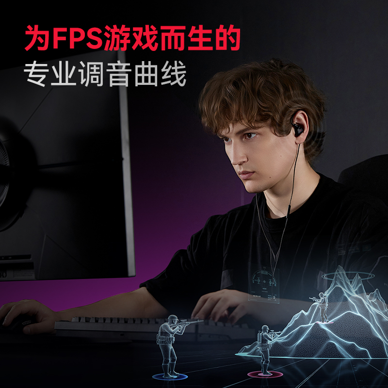 EDIFIER/漫步者GM550战擎有线耳机入耳式type-c接口电竞游戏专用听声辨位高清大图