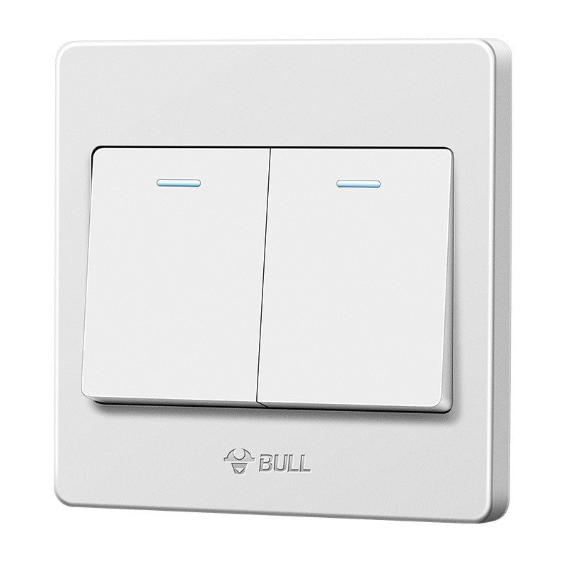 公牛(BULL) 开关插座 G07系列 二开单控开关 86型面板G07K211Y 白色 暗装