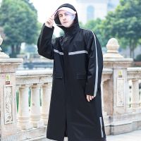 雨衣长款全身防暴雨男士成年人雨具全身加大加厚便携户外连体雨披 曜石黑 XL