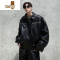 YANXU痞帅机车皮衣夹克男2023新款街头复古港风潮牌嘻哈感翻领外套