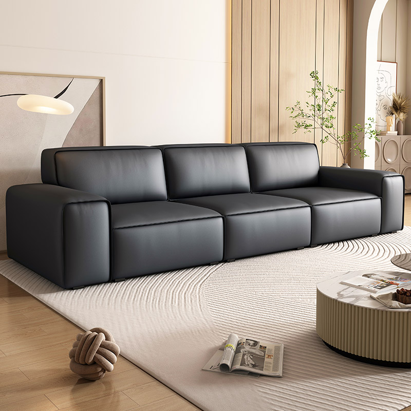苏宁宜品夏图大黑牛真皮沙发客厅组合多功能电动大小户型豆腐块沙发