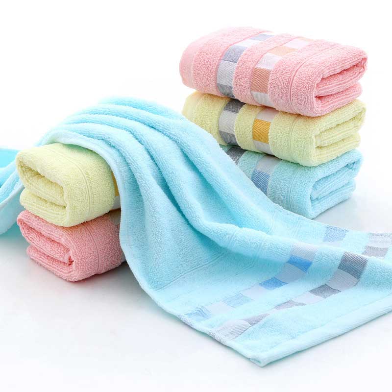 红鲸鱼 毛巾素色断档方格面巾 32*71cm 浅蓝色 1条高清大图