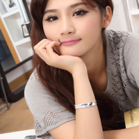 足银光面手镯 30克银镯子 女 银饰 生日礼物 附证书 2002145送女朋友七夕情人节礼物