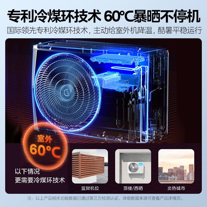 [官方旗舰店]美的空调小2匹酷省电新一级能效 变频冷暖自清洁壁挂式客厅挂机大卧室防直吹 KFR-46GW/N8KS1-1高清大图