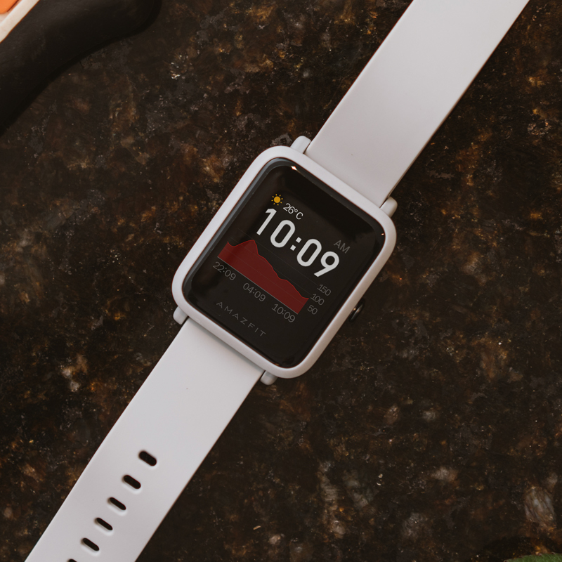 Amazfit 智能运动手表米动手表青春版1S 华米科技运动手表 GPS NFC 消息提醒 心率检测 岩白