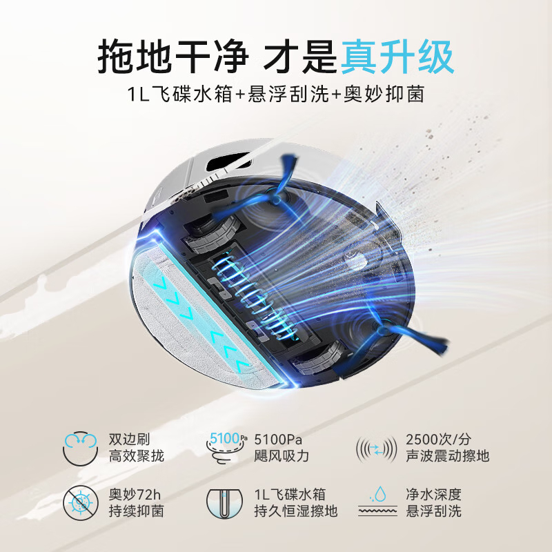 科沃斯(ECOVACS) 扫地机器人集尘烘干拖地机器人 YDAX11-4高清大图