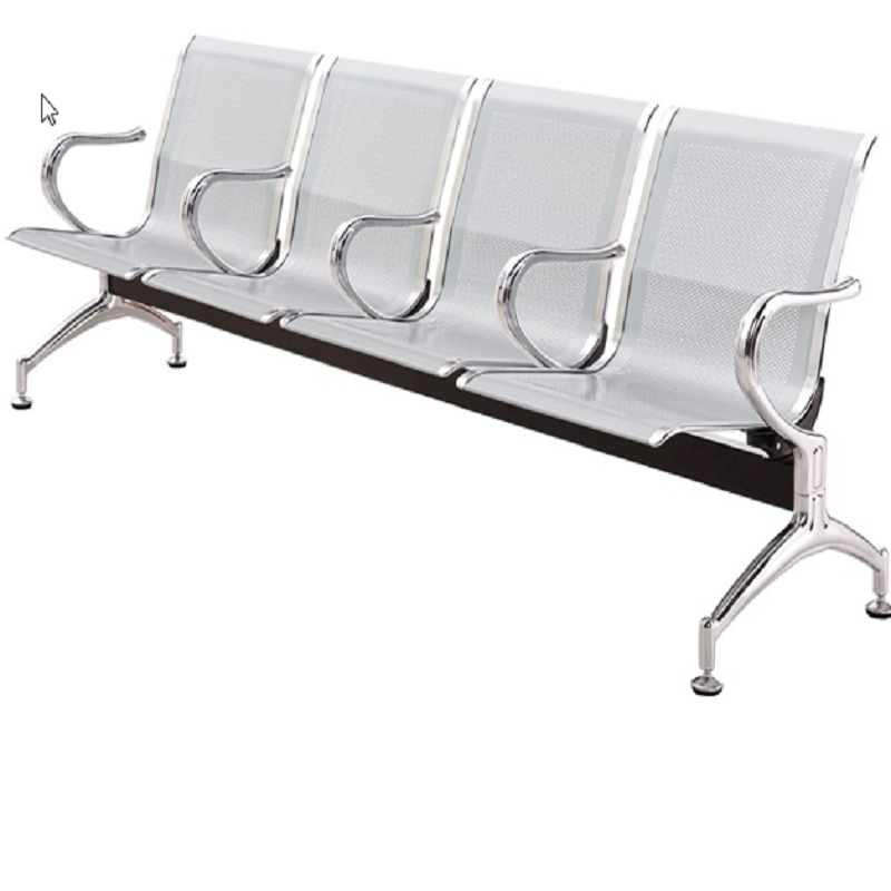 苏宁宜品连排座椅 4人位,座位之间带扶手钢制,银灰色高清大图