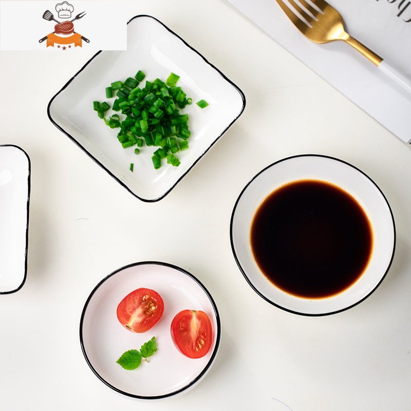 敬平方形味碟北欧家用陶瓷蘸料碟创意商用调料碟酱料碟凉菜小碟子套装高清大图