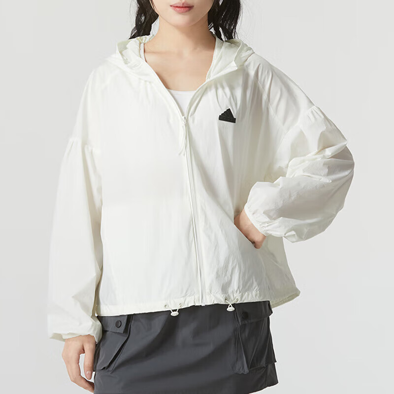 阿迪达斯 （adidas）外套女装新款运动服户外跑步健身训练休闲连帽宽松夹克上衣IM8837 ZP高清大图