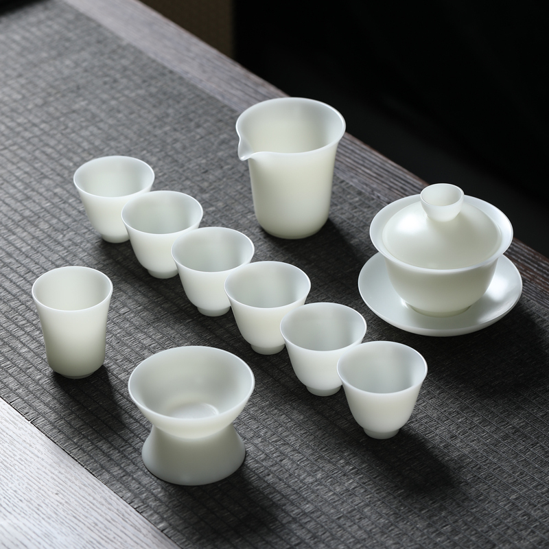 MULTIPOTENT整套茶具冰种玉瓷功夫茶具套装高档白瓷泡茶具送礼精美伴手礼