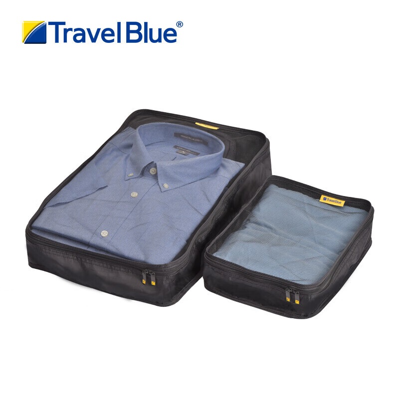 蓝旅(TRAVEL BLUE)衣物收纳袋旅行 出差旅游衣服内衣分类行李整理袋收纳包 黑色330