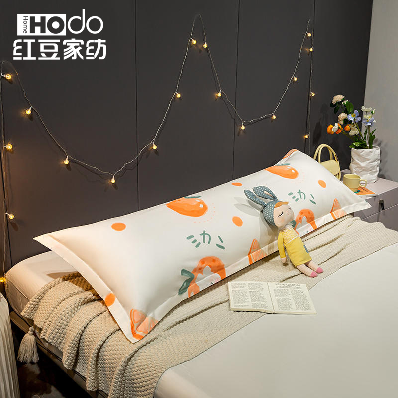 全棉印花长枕头单只装家用双人枕头颈椎护颈情侣枕头芯床上用品高清大图