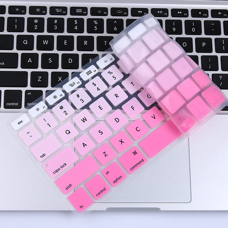 HIGE/苹果笔记本键盘膜 Mac/pro/air键盘膜 Mac12英寸/新款pro13无Touchbar通用 粉白色