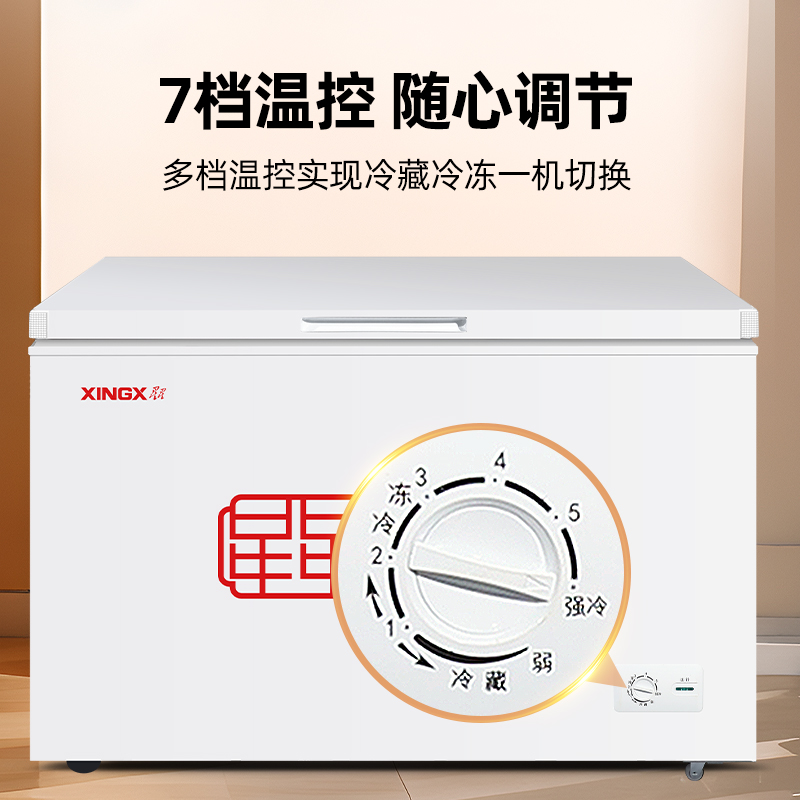 星星(XINGX)商厨 BD/BC-355E 355升 冷柜 厨房商用保鲜设备卧式通体大容量 冷藏冷冻转换单温冷柜高清大图