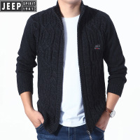 JEEP SPIRIT吉普男装毛衣男秋冬针织衫男立领拉链开衫外套