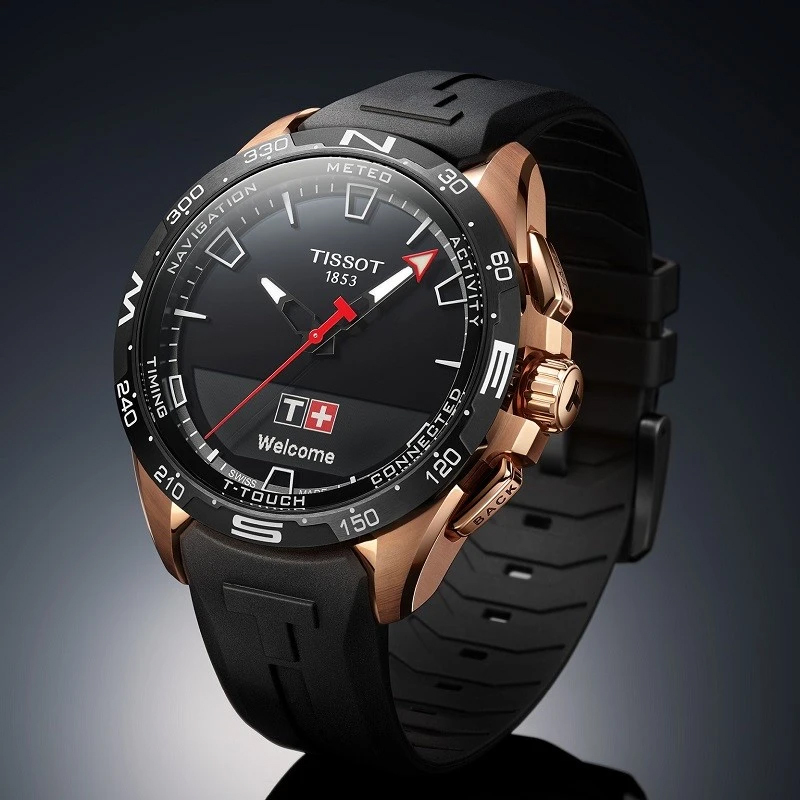 天梭tissot男女同款手表腾智无界系列太阳能智能表触屏双显表盘情侣款
