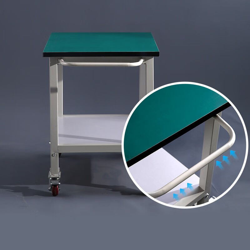 锦北防静电小推车双层可移动推车带轮子防静电工作台140*80*75cm尺寸高清大图