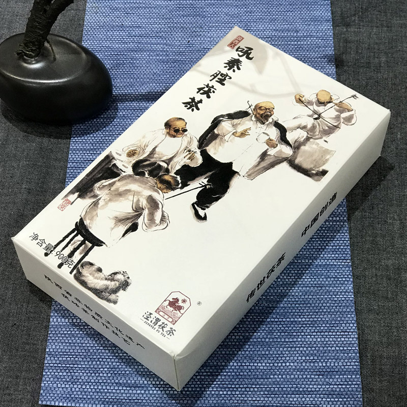 泾渭茯茶 吼秦腔900g 陕西特产黑茶 泾阳茯茶 金花茯砖茶叶 伏茶 当年茶高清大图