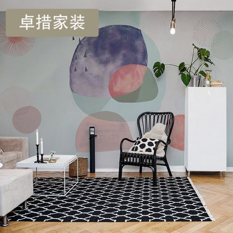 北欧风格壁纸客厅现代简约墙纸卧室定制无缝墙布电视背景壁画壹德壹