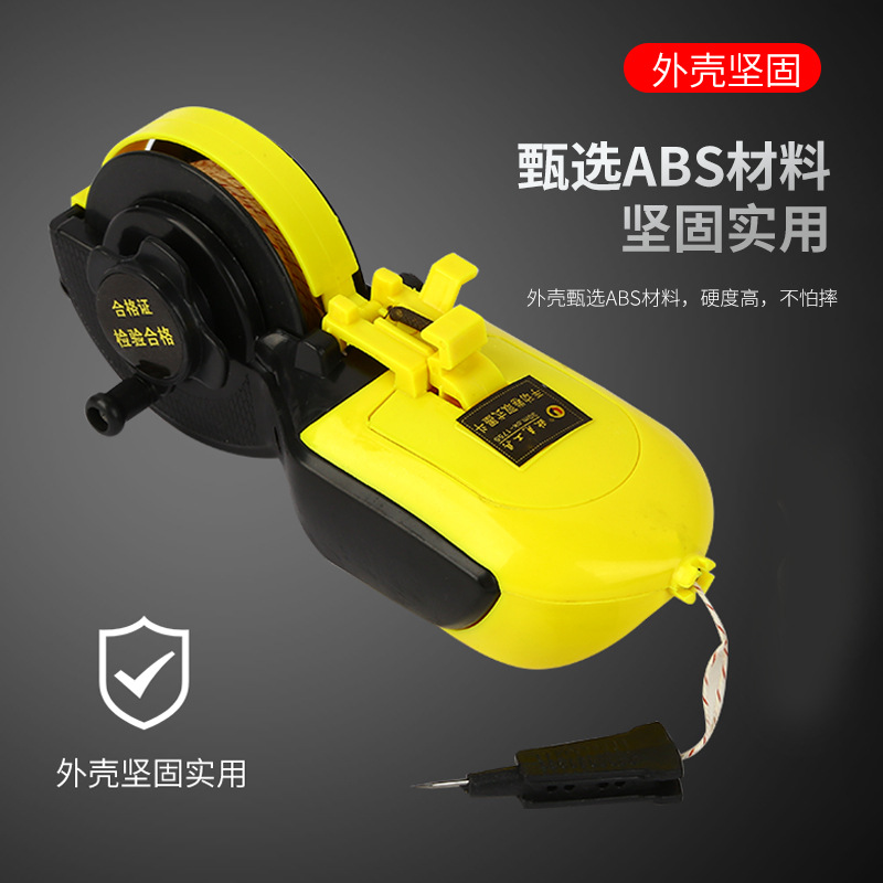 欧克 Ouke手动卷取式墨斗 塑料木工画线器 回弹仪手动划线器墨斗 手动卷取式墨斗30m OK-1755高清大图