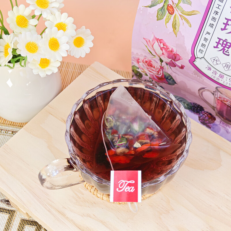 知福亚美春桑葚玫瑰红枣枸杞茶组合花茶袋泡茶独立三角包高清大图