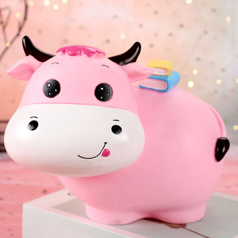 可爱牛牛大容量存钱罐儿童生日礼物防摔可存可取储蓄罐