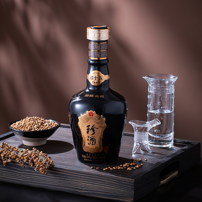 [酒厂自营]珍酒官方旗舰店酒中珍品珍藏酱香纯粮食酒珍十五珍15黑金