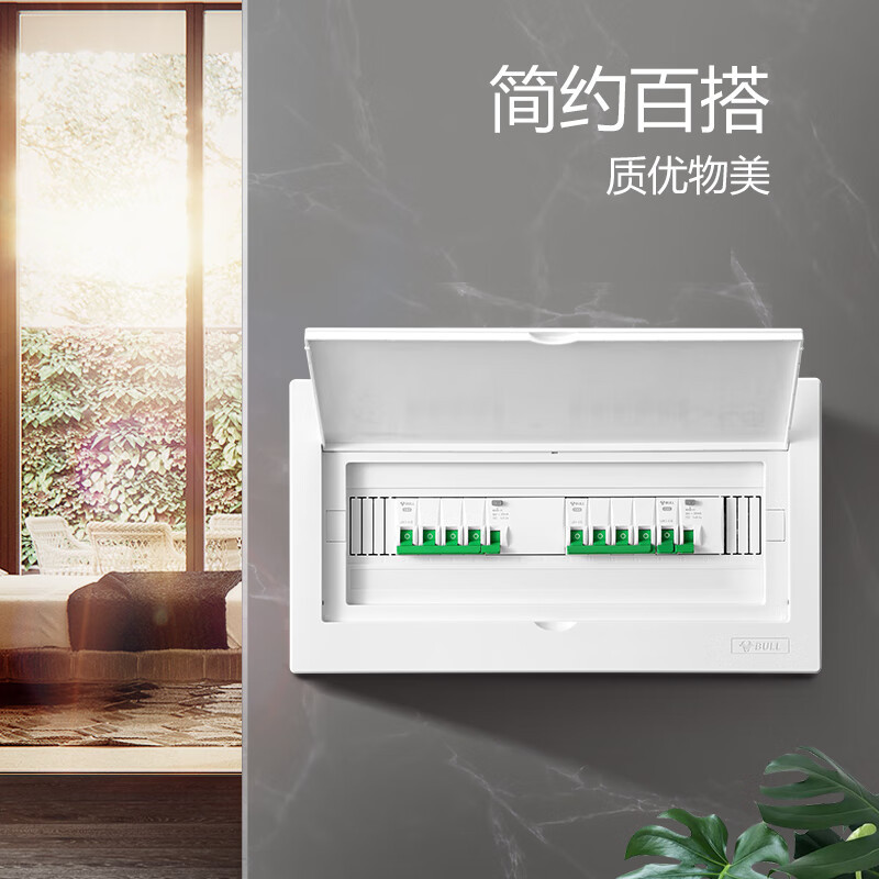 公牛(BULL)配电箱 4回路空开强电箱 家用终端配线箱白色盖板LX5-4s