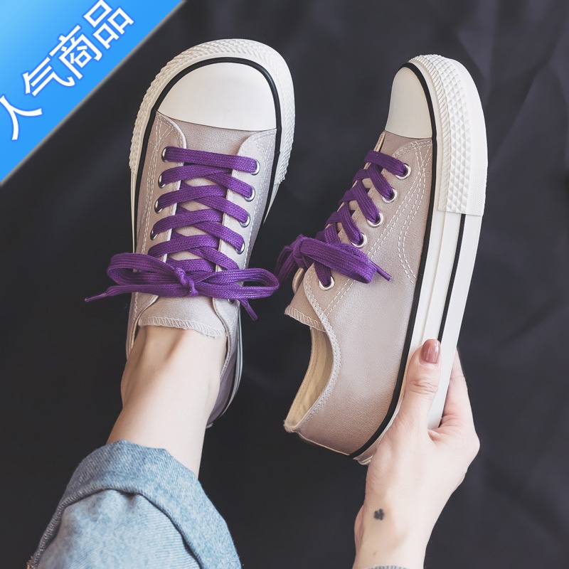 SUNTEK夏季薄款方头宽头帆布鞋女2023新款夏款百搭小众板鞋布鞋小黑鞋子高清大图