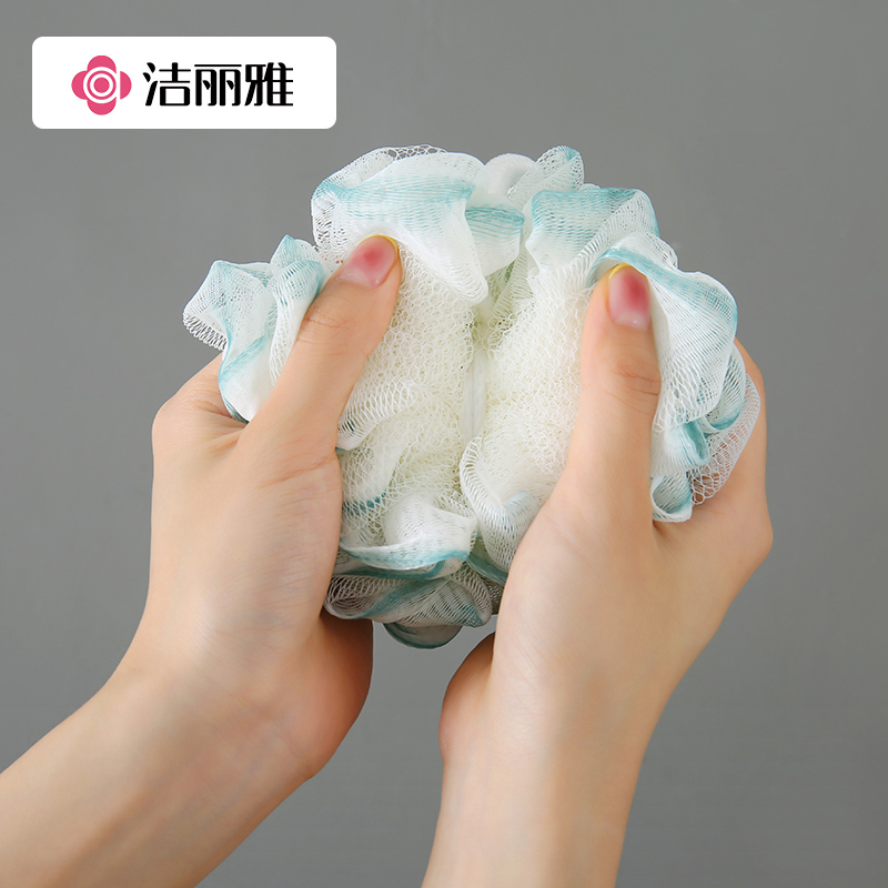 洁丽雅沐浴球泡澡搓澡两用成人洗澡神器搓背浴花泡泡浴沐浴条814-1