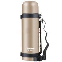 哈尔斯 不锈钢真空保温壶LMY-1200W-2 户外运动旅行壶暖瓶1.2L 金色 YD