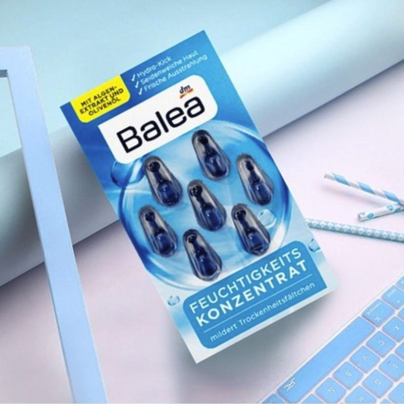 [爆发肌肤补水力]Balea芭乐雅维他命橄榄果油海藻精华素胶囊1ml/粒*7 滋润营养 亲和肌肤 适合各种肤质偏干性肤质
