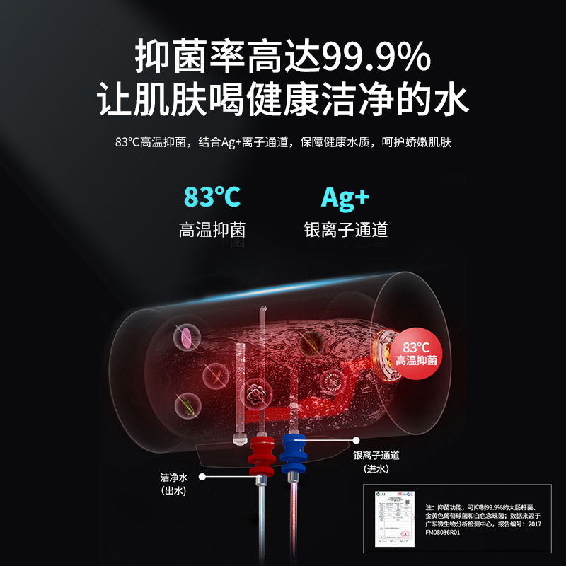 帅康(sacon)热水器电热水器60升储水式3000W速热节能保温安全防电家用电淋浴器快热式电加热热水器洗澡机60DY3